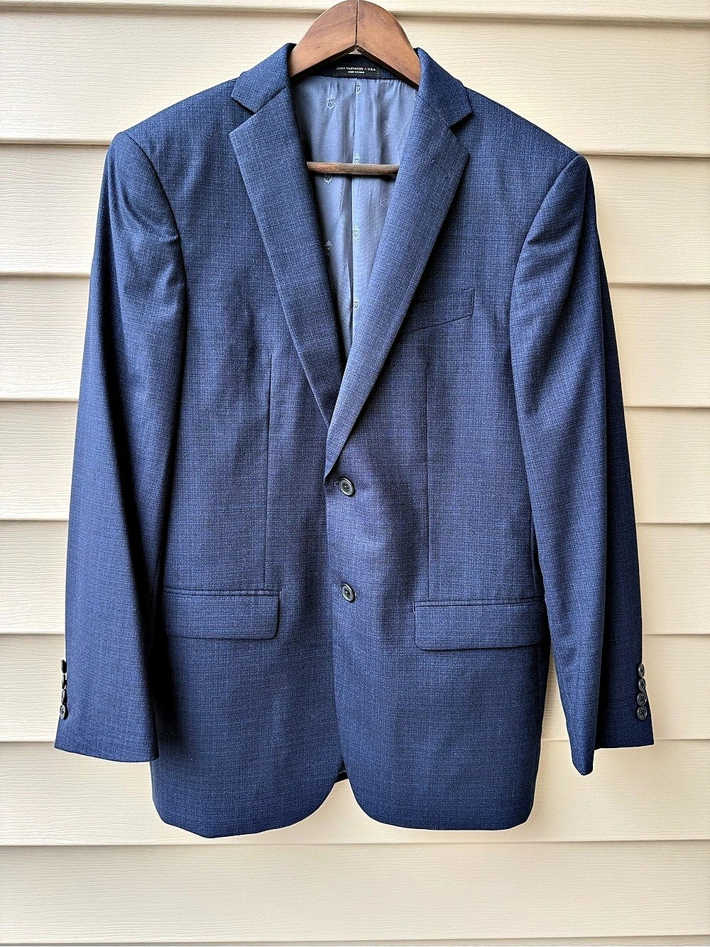 John Varvatos U.S.A. Bedford Men’s 38R Blue Wool Suit Jacket Blazer